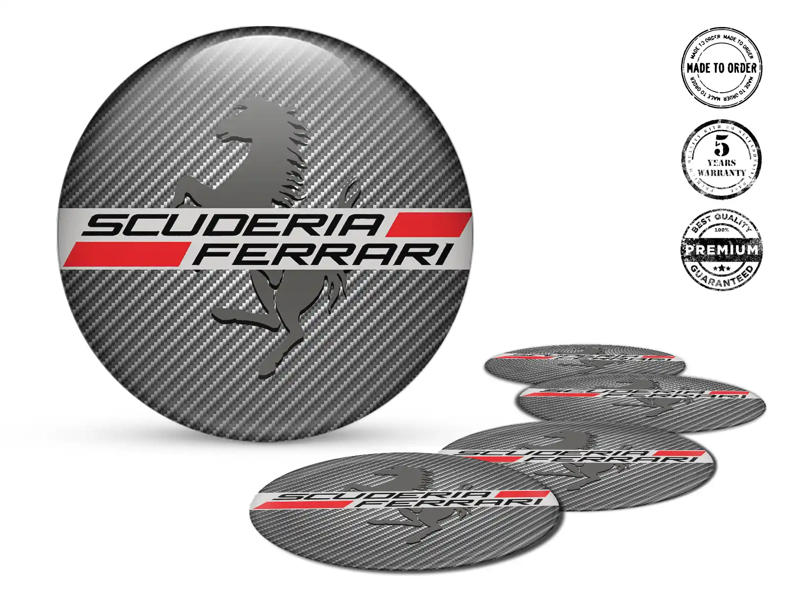 Ferrari Radplaketten Stil Premium-Epoxy-Aufkleber